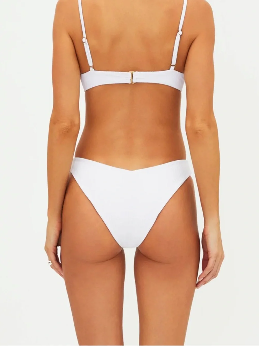 BEACH RIOT Vanessa Bikini Cheeky Bottom in White size medium
